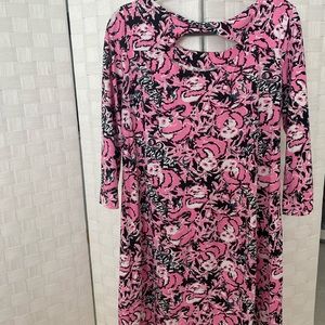 Lilly Pulitzer Pink and Black Floral Dress